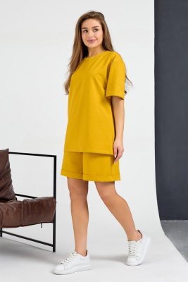 Костюм женский трикотажный мод. 2007 ТрК. Цвет: горчичный