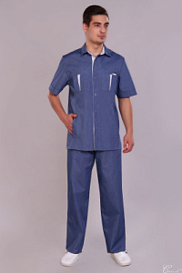 Костюм мужской  233 ТС. Цвет: джинс и белый