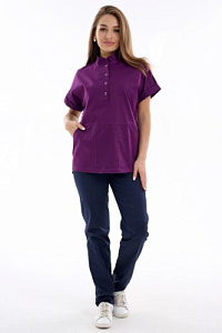 Костюм женский 401 CVC. Цвет: сливовый и темно-синий