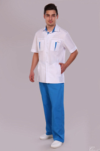 Костюм мужской  233 ТС. Цвет: белый и васильковый