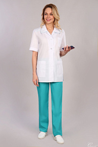 Костюм женский  21 ТС. Цвет: белый и изумрудный