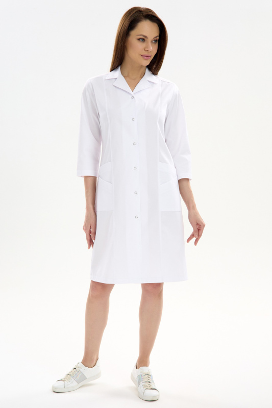 Халат женский 210 CVC. Цвет: белый